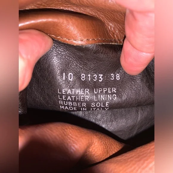 Boemos Tall Italian Leather Riding Boots 8 38 Chestnut Brown - Picture 4 of 5